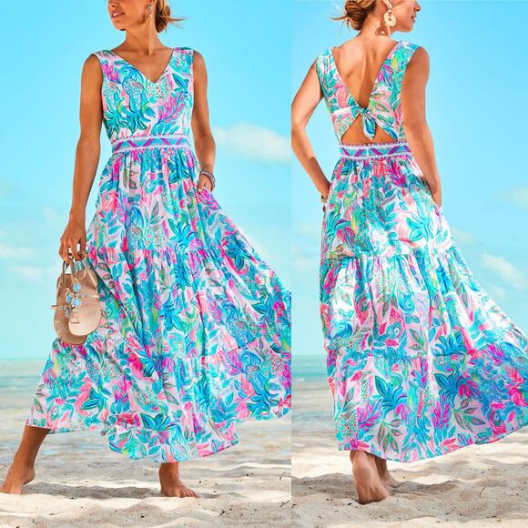 Lilly Pulitzer Charleen Multicolor Maxi Dress Size 0 - Picture 2 of 14